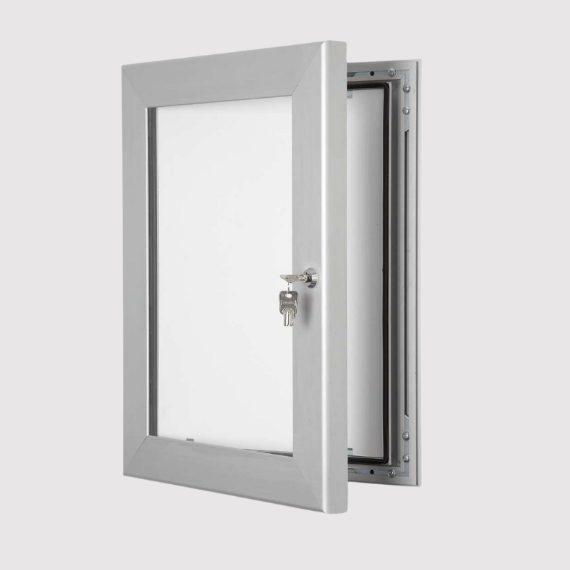 Lockable Sign Case Silver Lockable Poster Case – Weatherproof, Secure & Stylish Display ...